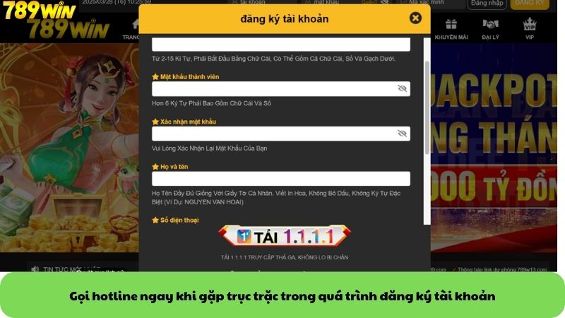 Gọi hotline ngay khi gặp trục trặc trong quá trình đăng ký tài khoản Gọi hotline ngay khi gặp trục trặc trong quá trình đăng ký tài khoản