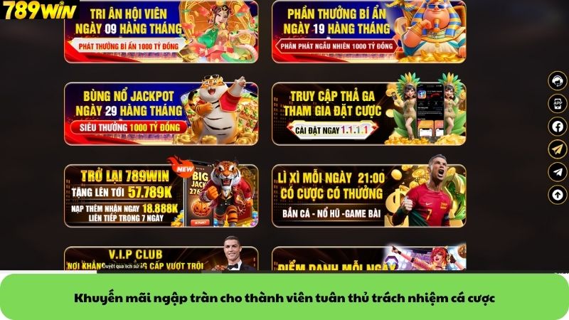 Khuyến mãi ngập tràn cho thành viên tuân thủ trách nhiệm cá cược Khuyến mãi ngập tràn cho thành viên tuân thủ trách nhiệm cá cược